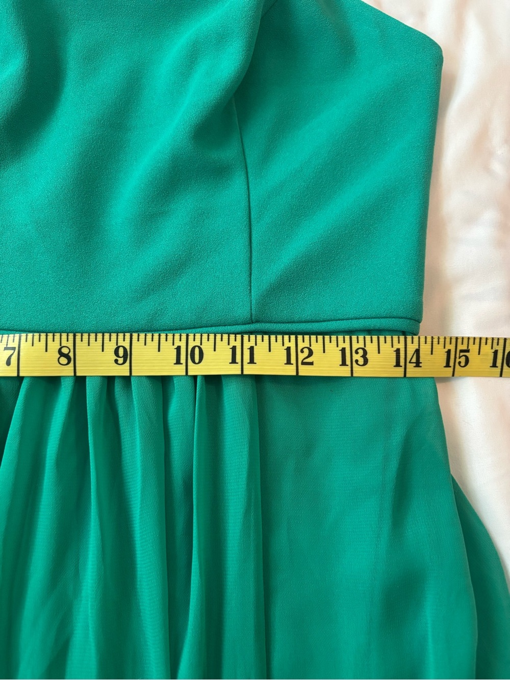 Adrianna Papell One-Shoulder Teal Green Maxi Dress Wedding Guest Attire - Picture 8 of 8